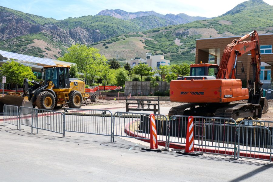 Tractors and other equipment for the construction are seen all over campus as a result of the construction. (Bella Torres / The Signpost)