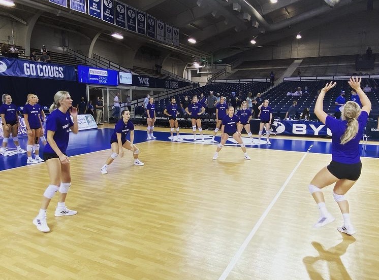 The Weber State volleyball team went head-to-head with Brigham Young University on Sept. 4. Photo credit: Weber State Athletics