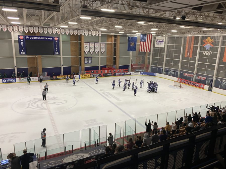 The Weber State University Hockey team opened up their season with games against Utah Valley University and Utah State University. (Emily Miller / The Signpost)