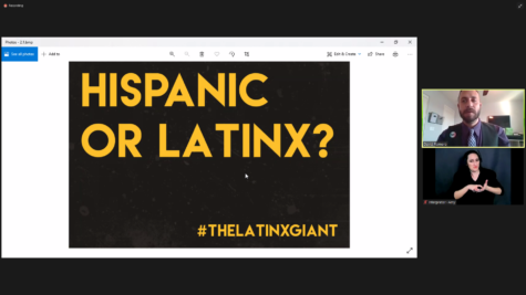 Romeo explains the difference between the Hispanic and Latinx identities. Photo credit: Lissete Landaverde
