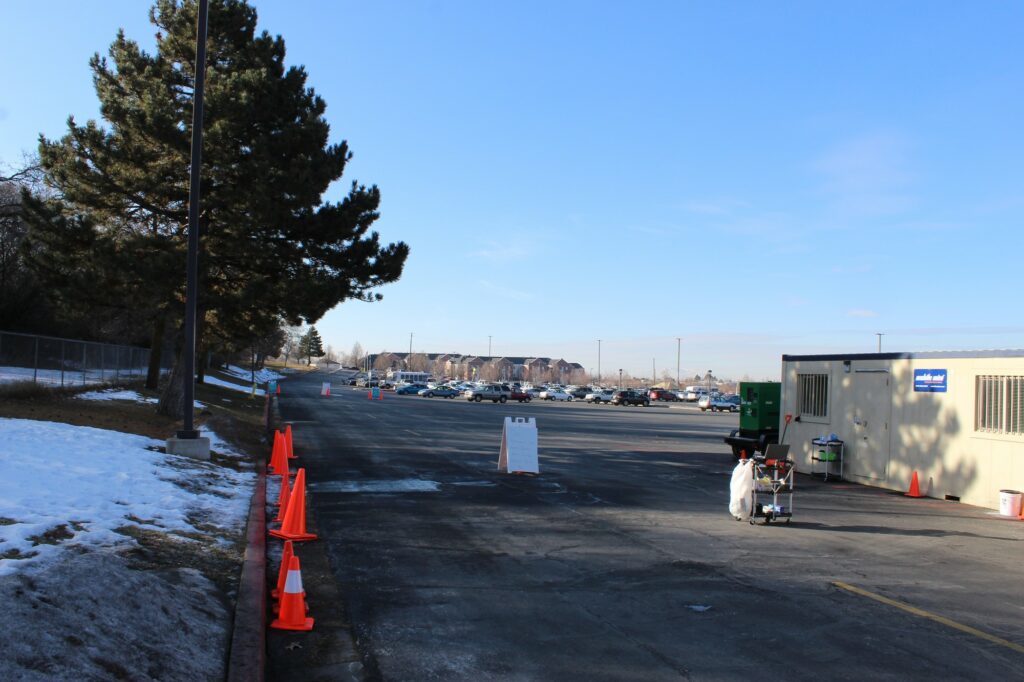 Students are available to receive their test at the drive thru location or within the Shepherd Union. (Camryn Johnson/ The Signpost)