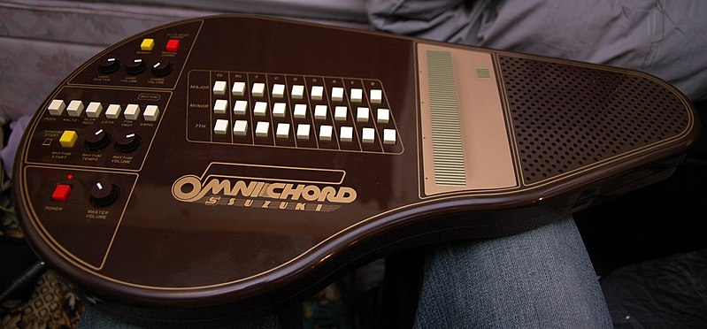 A later edition of the Omnichord is seen here.