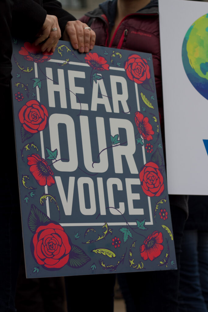 Women gathered together to make their voices heard collectively during a Women's March in 2019 (The Signpost Archives)