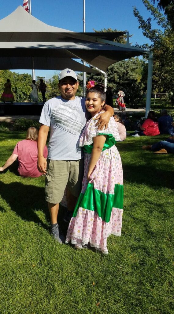 Lissete with her dad at a Ballet Folklorico performance at Summerfest 2019