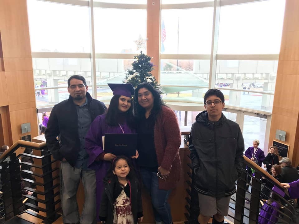 Lissete and her family at Fall 2019 Commencement for her Associate's degree.