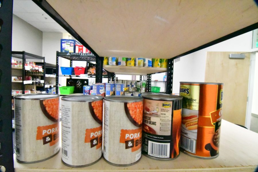 Canned goods are among some of the products available in the Weber Cares Food Pantry. Photo credit: Nikki Dorber
