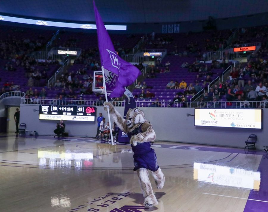 Waldo running across the court at a Weber State vs Montana game on Jan. 25, 2020.