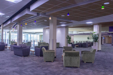 Many seats are on the second floor of the Shepherd Union for students who need a place to study. (Kennedy Camarena/ The Signpost)
