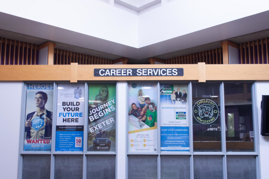 The front windows of the career services office. (Kennedy Camarena/ The Signpost)