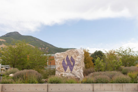 The W rock located above the Shepherd Union building.