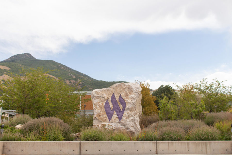 The W rock located above the Shepherd Union building.