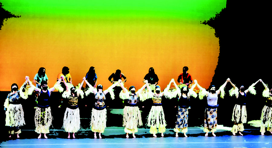 The Orchesis Dance Theatre and Moving Company at Weber State University take a bow at to close out their performance.