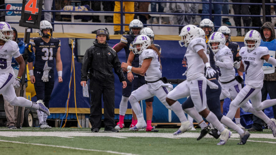 Hudson Schenck (31) returns a punt for a 91-yard touchdown against Montana State on Oct. 22. Weber State lost to Montana State 43–38.