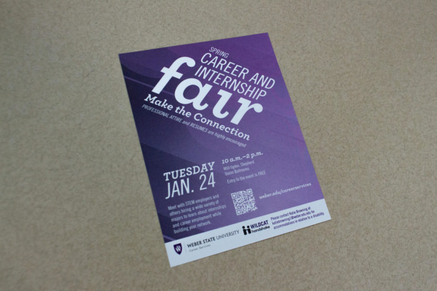 Flyers for the career and internship fair on Jan. 24 could be found around campus.