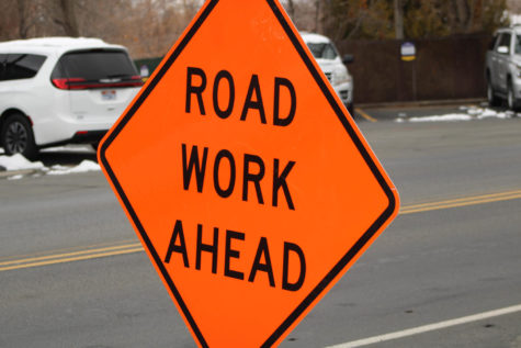 Road Work Ahead signs line the streets around campus and nearby neighborhoods to help direct people away from the closed Birch Avenue.