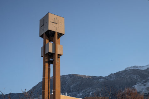 Weber State Universitys clock tower.