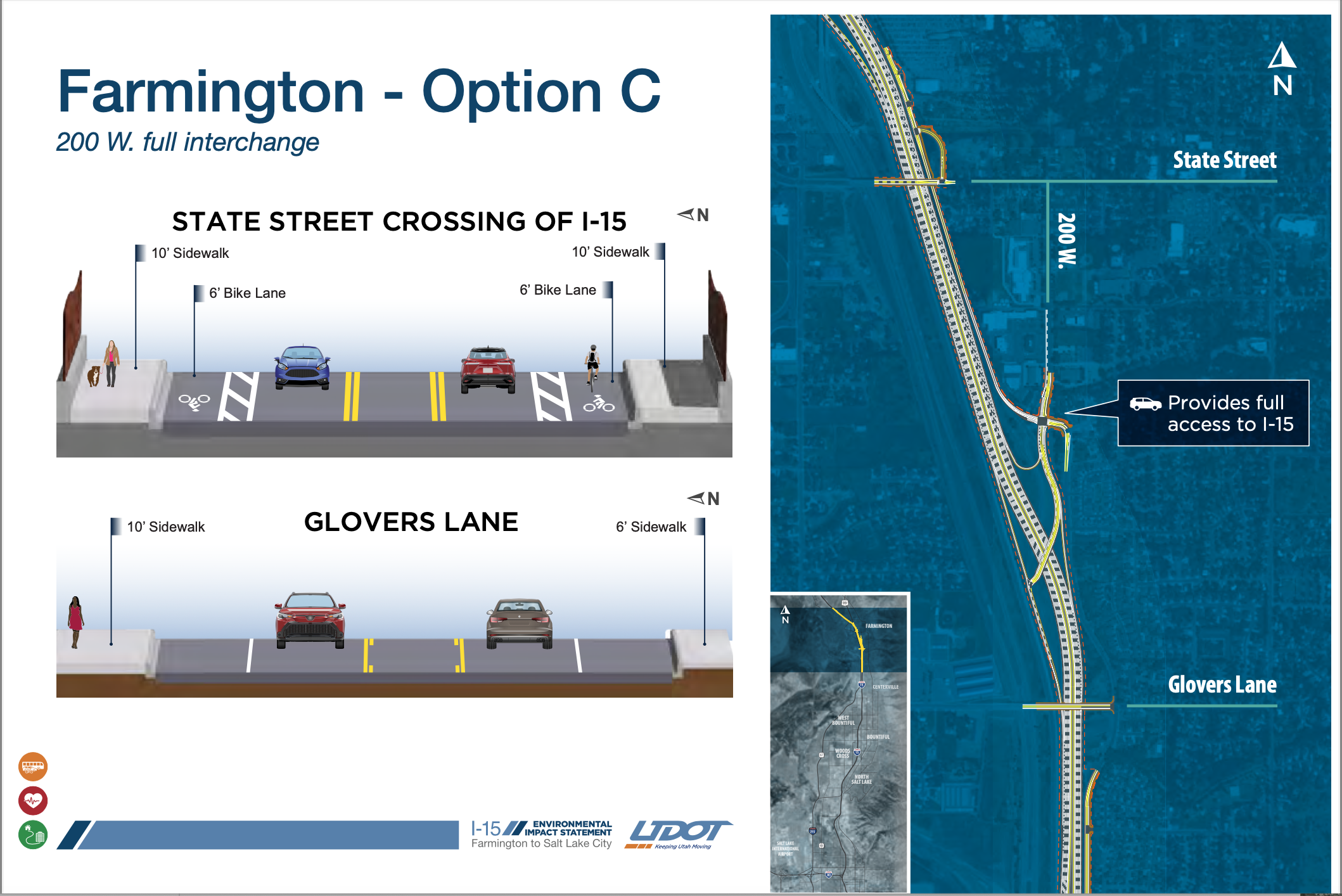Option C is least destructive but it is missing a designated Lagoon lane.