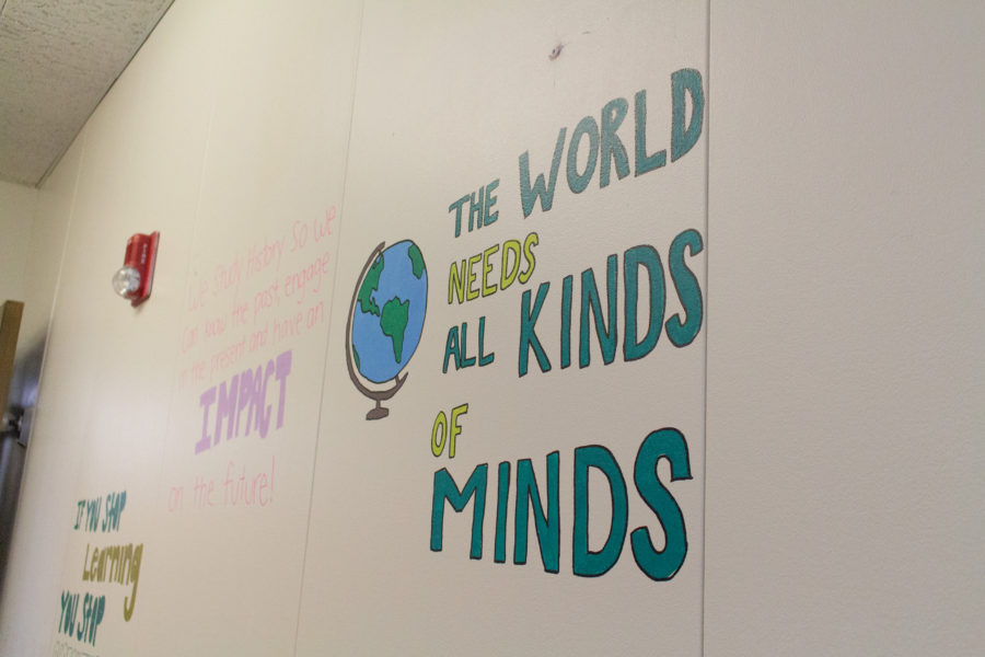One of the many drawings that were written on the walls by students studying in the McKay Education building.
