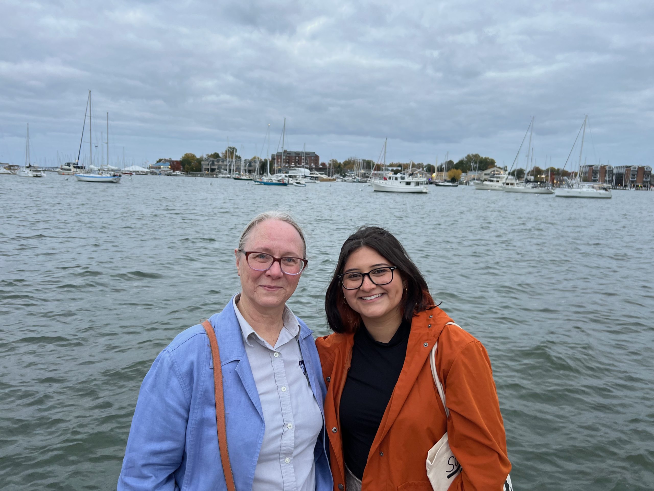 Jean Norman and Alexandrea Bonilla at the pier in Annapolis, Maryland in August of 2022.