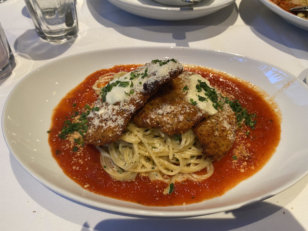 A plate of spaghetti ordered at Brio Italian Grille.
