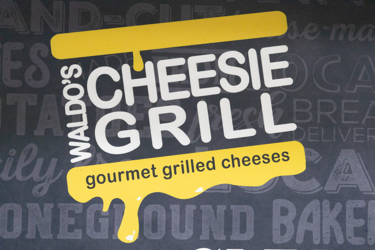 Waldos Cheesie Grill sign located in the Shepherd Union building.