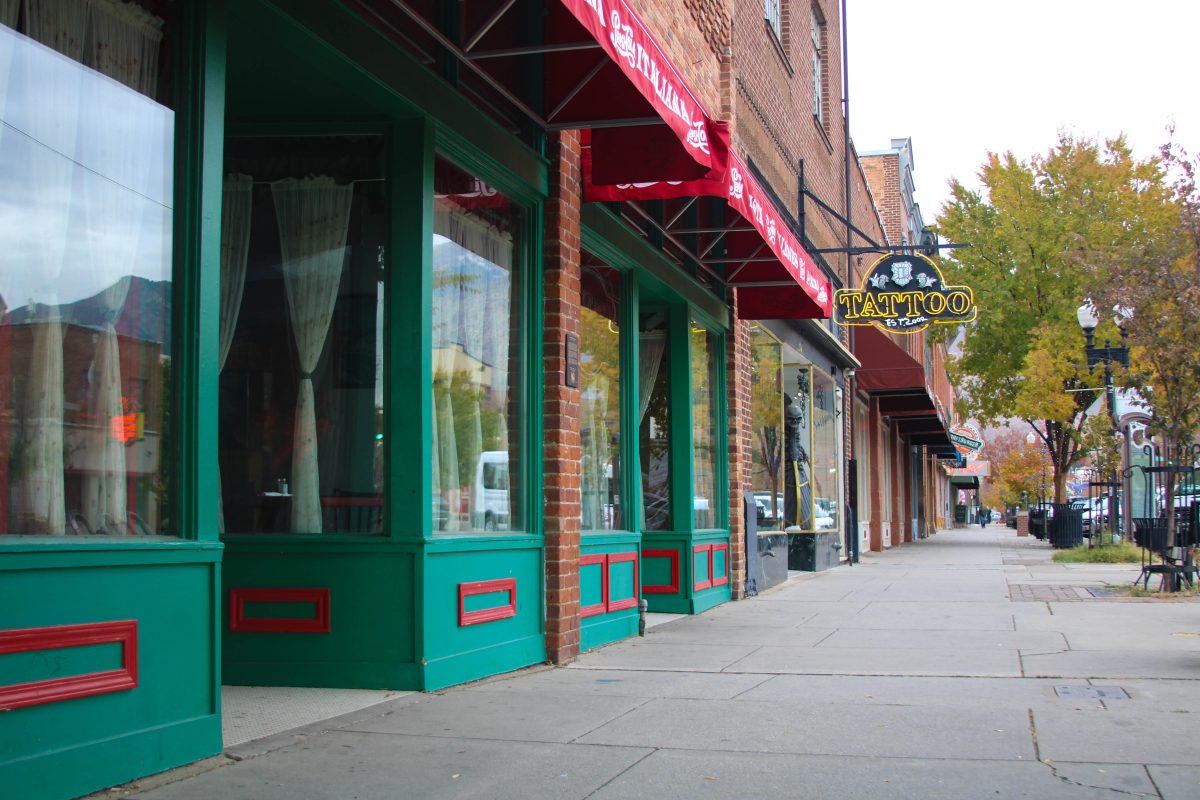Restaurants, bars, and shops line Historic 25th Street in ogden.