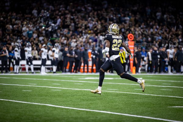Rashid Shaheed #22 for the New Orleans Saints, at the New Orleans vs the Jacksonville Jaguars game that took place on Oct. 19th.

Rashid Shaheed numero 22 de los New Orleans Saints en el juego de New Orleans contra los Jacksonville Jaguars que fue el 19 de octubre.