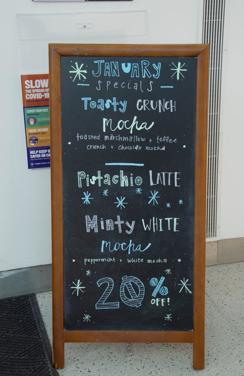 The monthly special drinks for January at the Dailyrise Coffee in the Kimball Art Store.