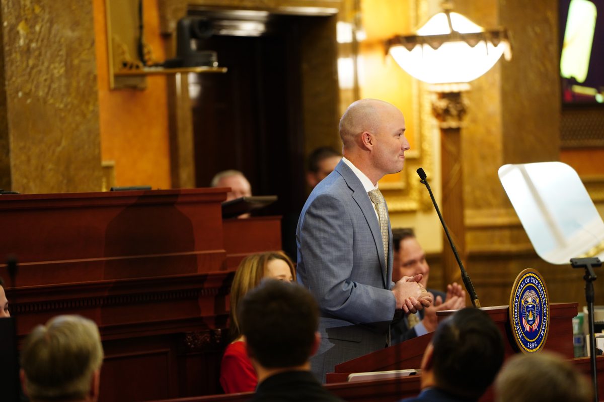 Utah state Governor Spencer Cox giving the 2024 State of the State Address on Jan. 18, 2024.