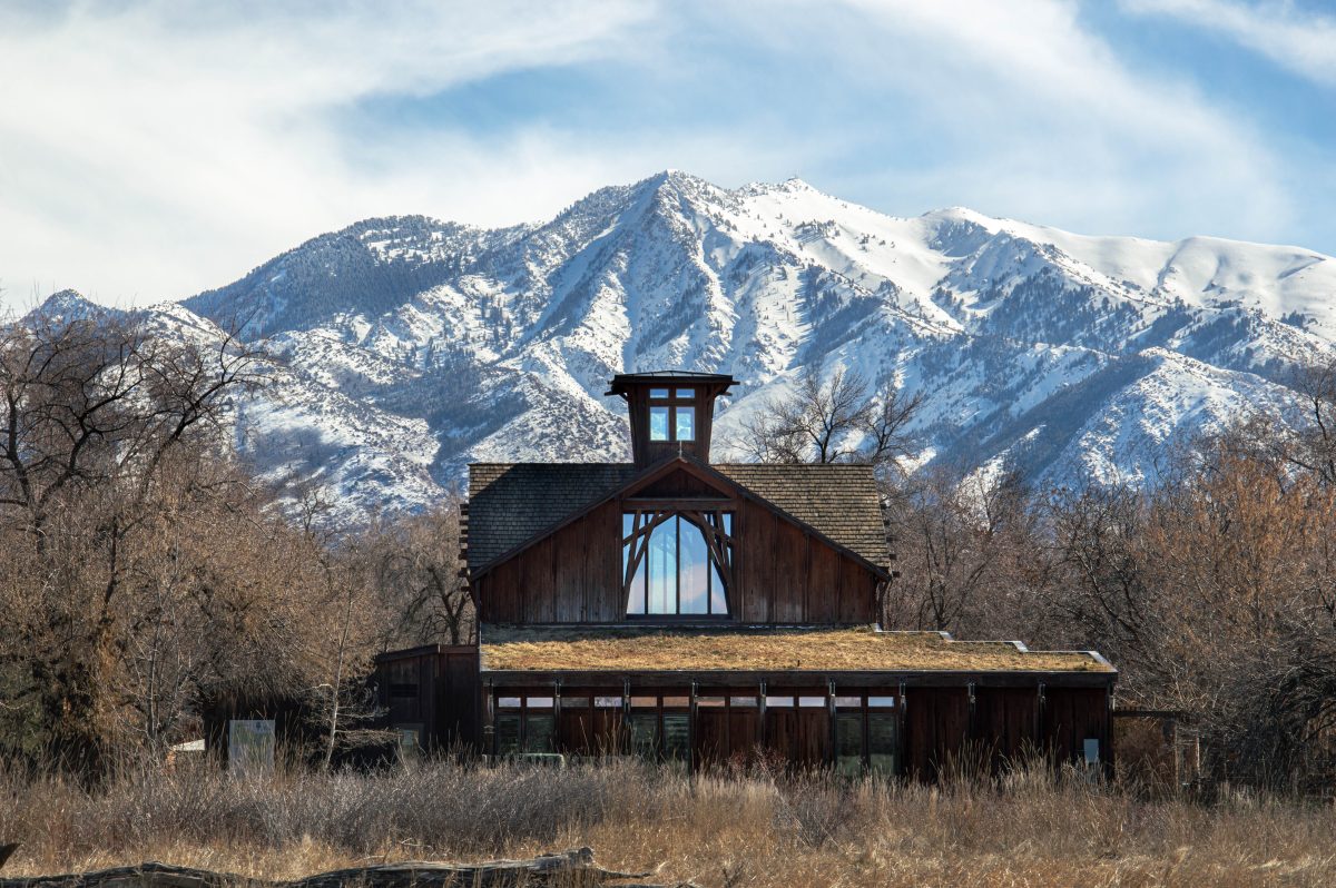 The Visitor Center stands in front of Mount Ogden.