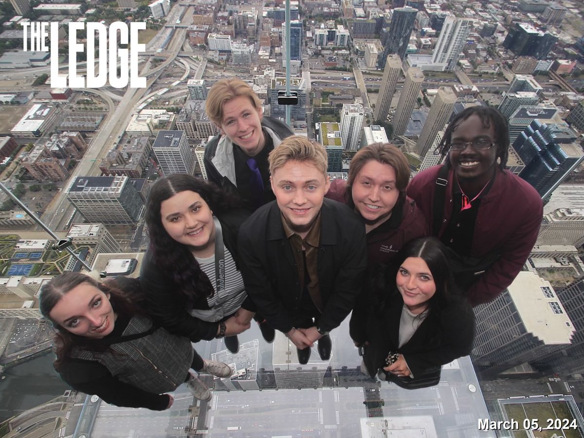 Windy City Wildcat students at the top of the Willis Tower Skydeck