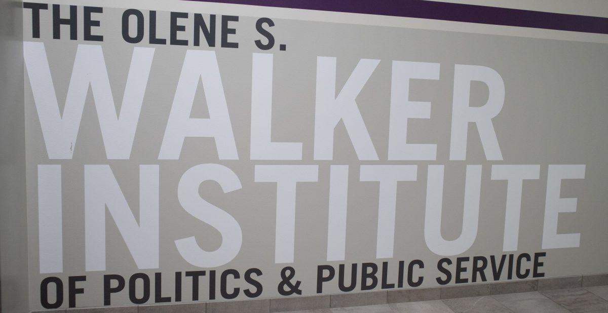 It's hard to miss the signs in Lindquist hall directing yo towards the Walker Institute.