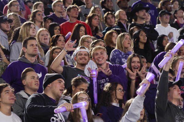 Wildcats showing their school spirit in the Weber student section.