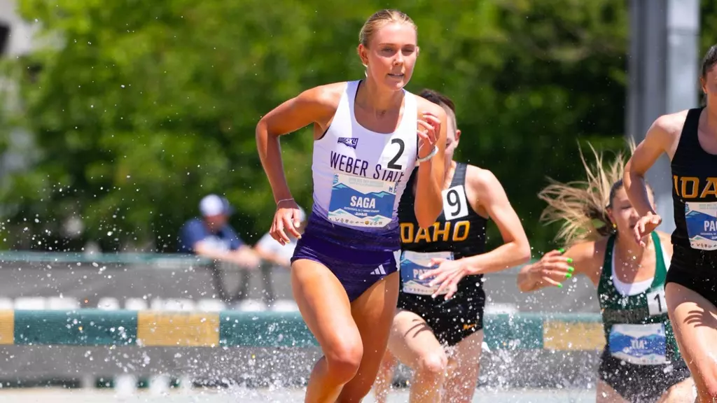 Saga Hagelin running during the Big Sky Track and Field Big Sky Championship.