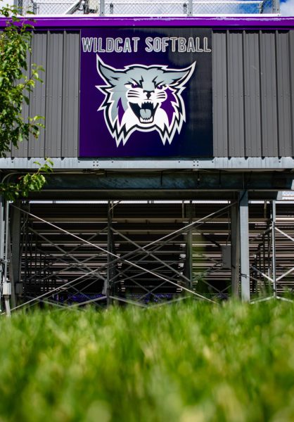 The Wildcat's Softball sign at the entrance of the Mary Kay Amicone at Miller Park located by the Dee Events Center on June 1, 2026. // El cartel de "Wildcat's Softball" a la entrada del Mary Kay Amicone en Miller Park, situado junto al Dee Events Center, el 1 de junio de 2026.